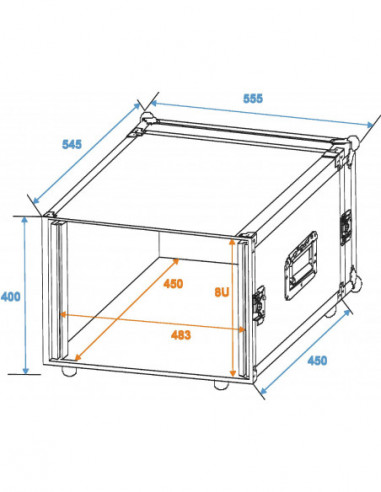 ROADINGER Rack Profi 8U 45cm