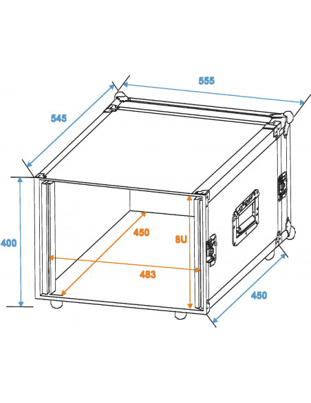 ROADINGER Rack Profi 8U 45cm