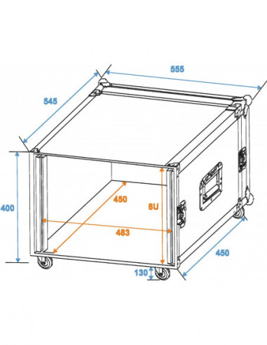 ROADINGER Rack Profi 8U 45cm with wheels