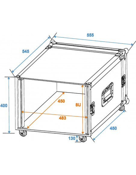 ROADINGER Rack Profi 8U 45cm with wheels