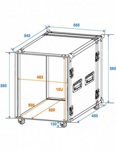 ROADINGER Rack Profi 12U 45cm with...