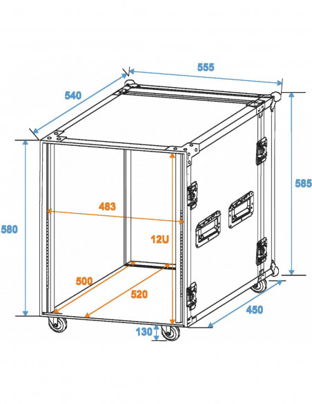 ROADINGER Rack Profi 12U 45cm with wheels
