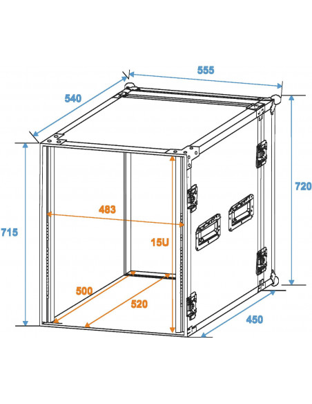 ROADINGER Rack Profi 15U 45cm