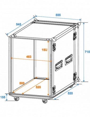 ROADINGER Rack Profi 15U 45cm with...