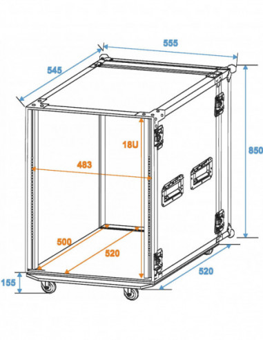ROADINGER Rack Profi 18U 45cm with...
