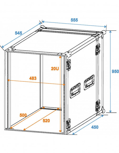 ROADINGER Rack Profi 20U 45cm
