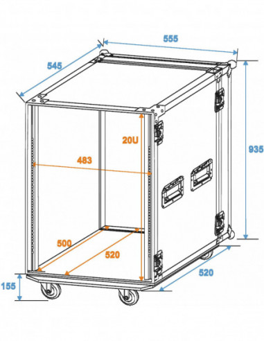 ROADINGER Rack Profi 20U 45cm with...