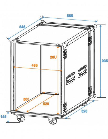 ROADINGER Rack Profi 20U 45cm with wheels