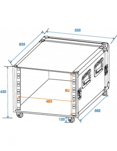 ROADINGER Rack Profi KM 6U 55cm with...
