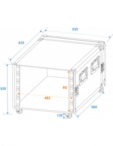 ROADINGER Rack Profi KM 8U 55cm with...
