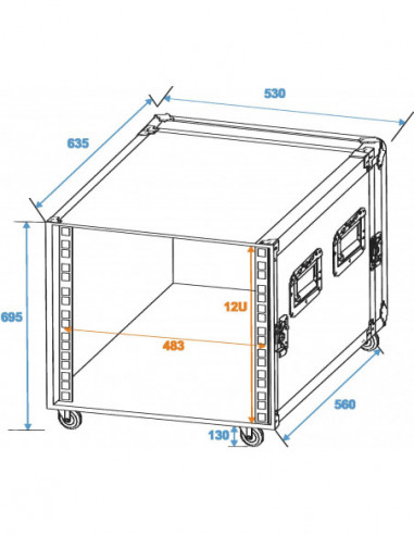 ROADINGER Rack Profi KM 12U 55cm with...
