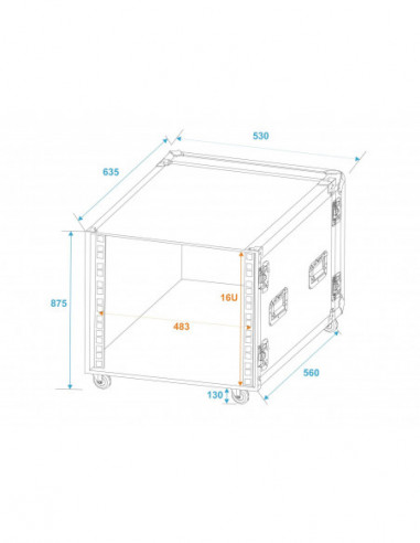 ROADINGER Rack Profi KM 16U 55cm with...