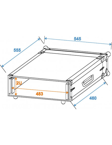 ROADINGER Amplifier Rack PR-1, 2U, 47cm deep