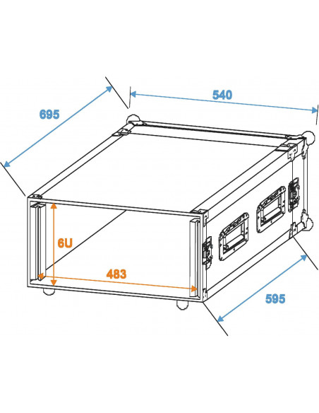 ROADINGER Amplifier Rack PR-2ST, 6U, 57cm deep