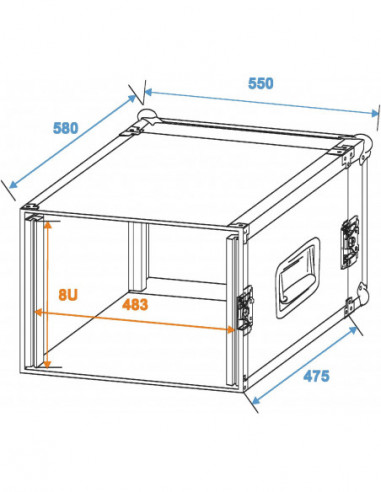 ROADINGER Amplifier Rack PR-2, 8U,...
