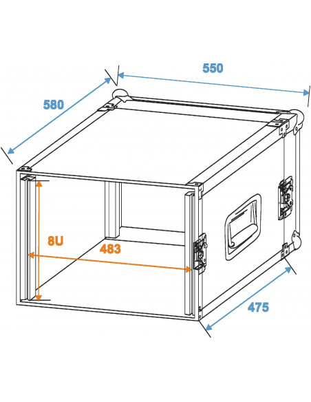 ROADINGER Amplifier Rack PR-2, 8U, 47cm deep
