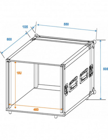 ROADINGER Amplifier Rack PR-2ST, 10U,...