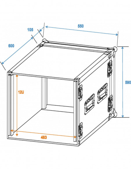 ROADINGER Amplifier Rack PR-2ST, 12U, 57cm deep