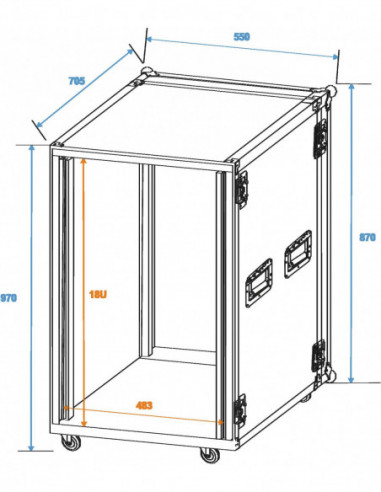 ROADINGER Amplifier Rack PR-2ST, 18U,...