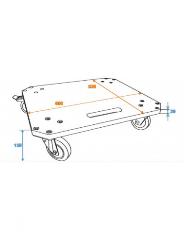 ROADINGER Wheel Board MDF 4 wheels 2...
