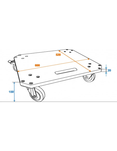 ROADINGER Wheel Board MDF 4 wheels 2 brakes