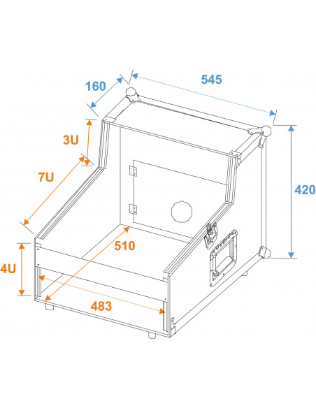 ROADINGER Special Mixer/CD Player Case 3/7/4U