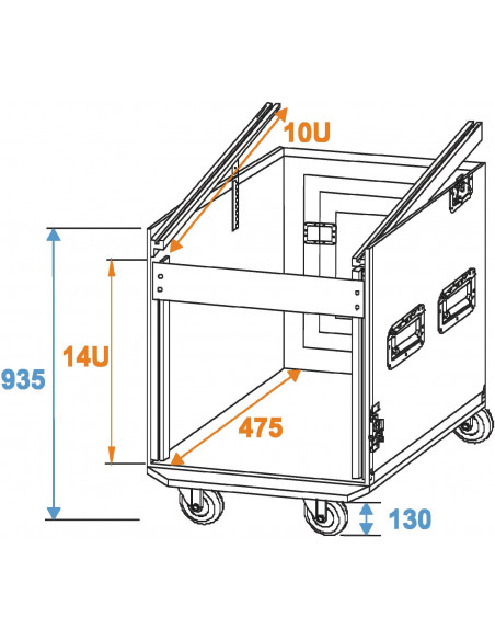 ROADINGER Special Combo Case Pro, 14U with wheels