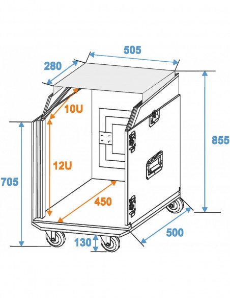 ROADINGER Special Combo Case LS5 Laptop Desk, 12U
