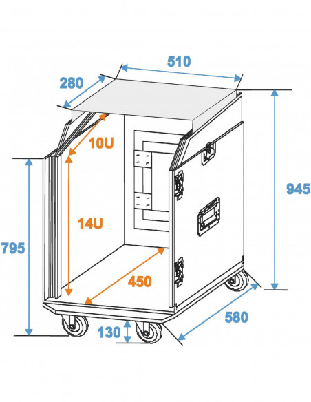 ROADINGER Special Combo Case LS5 Laptop Desk, 14U