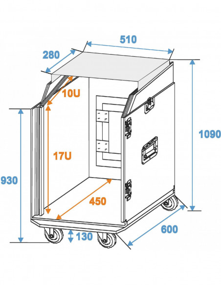 ROADINGER Special Combo Case LS5 Laptop Desk, 17U