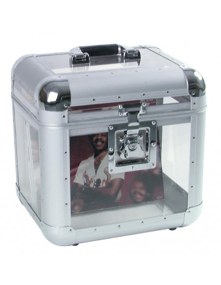 ROADINGER Record Case ALU 75/25, rounded, acryl