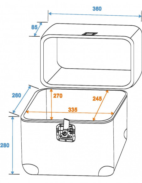 ROADINGER Record Case ALU 75/25, rounded, acryl