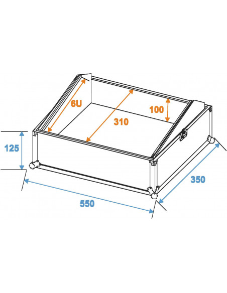 ROADINGER Mixer Case Pro MCB-19, sloping, bk, 6U