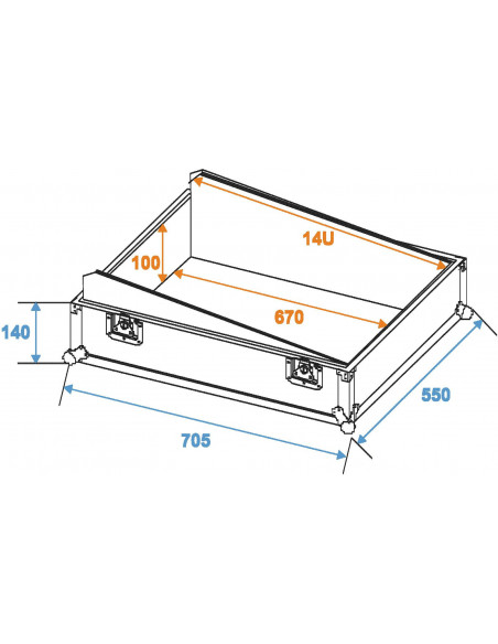 ROADINGER Mixer Case Pro MCB-19 sloping bk 14U
