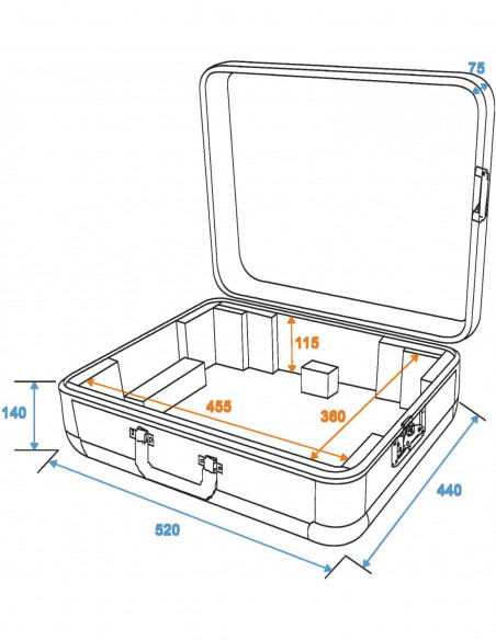 ROADINGER Turntable Case Tour ALU black