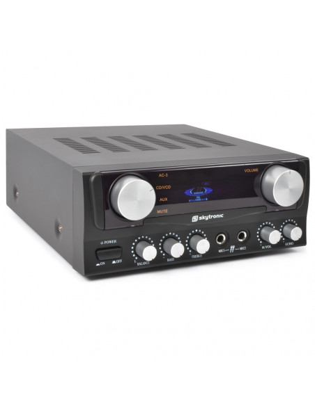 SkyTronic Amplificador de Karaoke com Display 2x50W