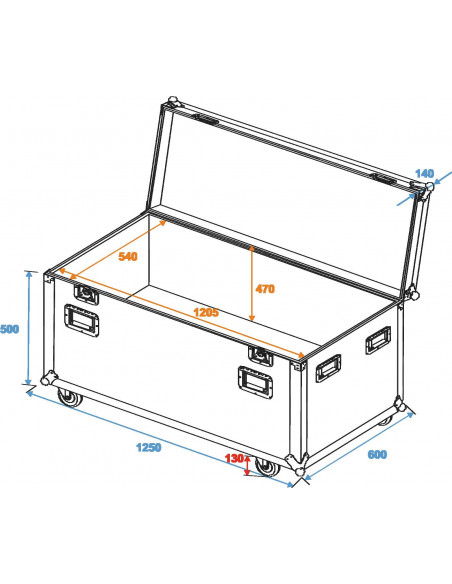 ROADINGER Universal Tour Case 120cm with wheels ODV-1