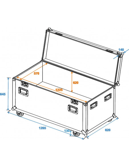 ROADINGER Universal Tour Case 120cm with wheels Pro