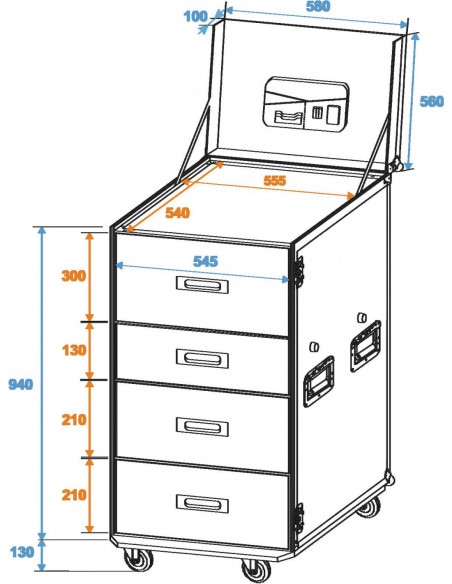 ROADINGER Universal Drawer Case WDS-1 with wheels