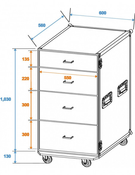ROADINGER Universal Drawer Case ODS-1 with wheels