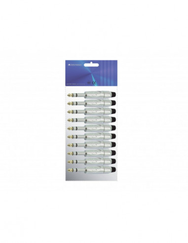 OMNITRONIC Jack plug 6.3 stereo ROAD 10x