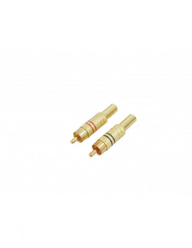 OMNITRONIC RCA plug gold-plated 5.4mm rd/bk 2x