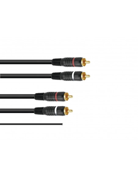 OMNITRONIC RCA cable 2x2 ground 1.5m