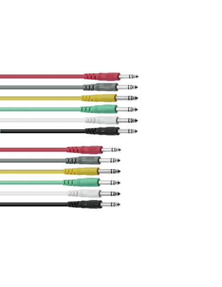 OMNITRONIC Jack cable 6.3 Patchcord stereo 6x0.9m
