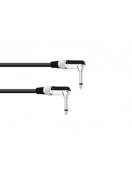 OMNITRONIC Jack cable 6.3 mono 2x 90° 0.3m bk