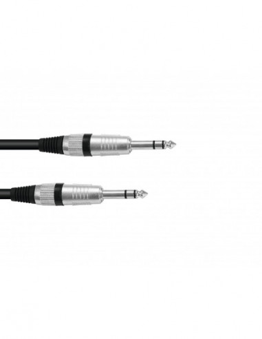 OMNITRONIC Jack cable 6.3 stereo 0,5m bk ROAD