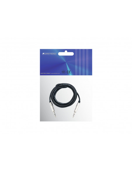 OMNITRONIC Jack cable 6.3 stereo 3m bk ROAD