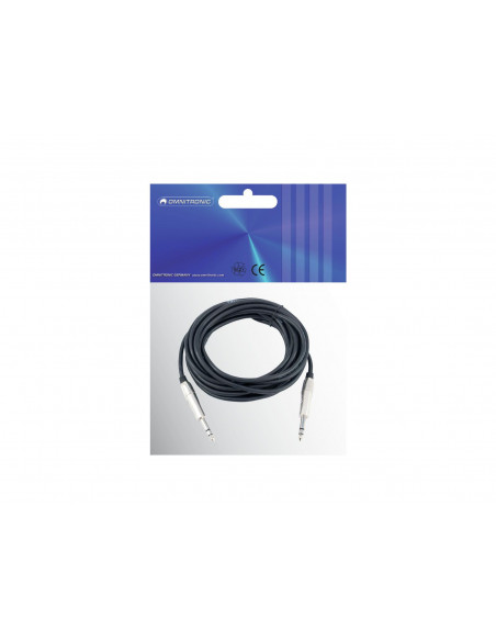 OMNITRONIC Jack cable 6.3 stereo 6m bk ROAD