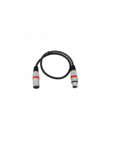 OMNITRONIC XLR cable 3pin 0.5m bk/rd