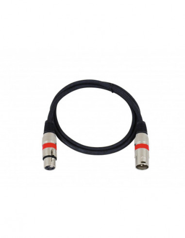 OMNITRONIC XLR cable 3pin 1m bk/rd